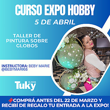 Expo Hobby La Rural 5 de Abril Taller Pintura sobre Globos - 1