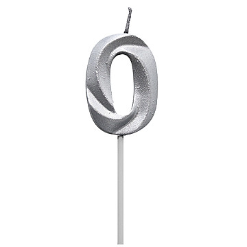 Vela Diamante N 0 Metalica Plateada Tuky - 1