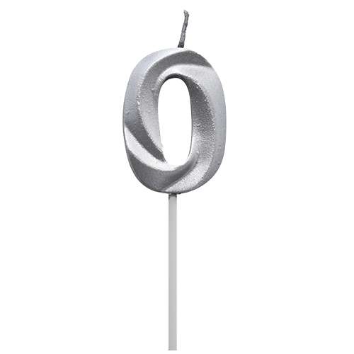 Vela Diamante N 0 Metalica Plateada Tuky