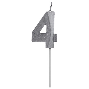 Vela Diamante N 4 Metalica Plateada Tuky - 1