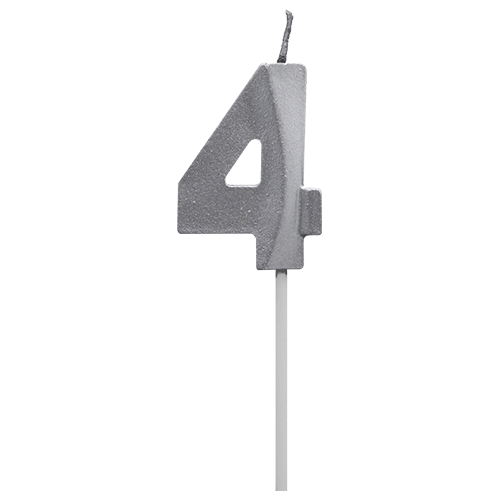 Vela Diamante N 4 Metalica Plateada Tuky