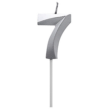 Vela Diamante N 7 Metalica Plateada Tuky - 1