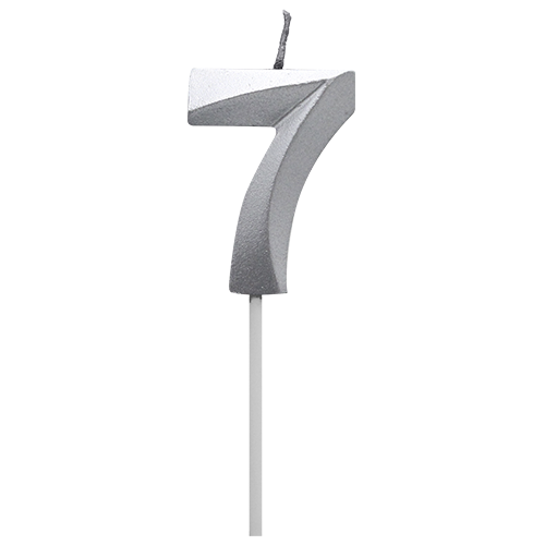Vela Diamante N 7 Metalica Plateada Tuky