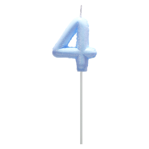 Vela Globo Gibre Pasteles Nº 4 Celeste
