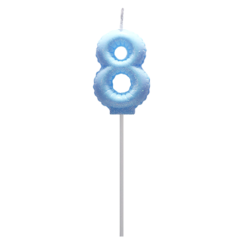 Vela Globo Gibre Pasteles Nº 8 Celeste