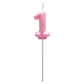 Vela Globo Gibre Pasteles Nº 1 Rosa - 1