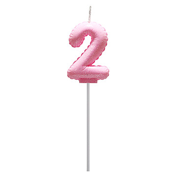 Vela Globo Gibre Pasteles Nº 2 Rosa - 1