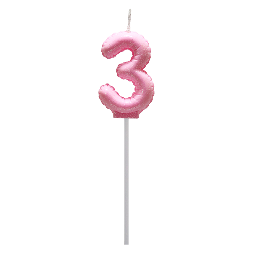 Vela Globo Gibre Pasteles Nº 3 Rosa