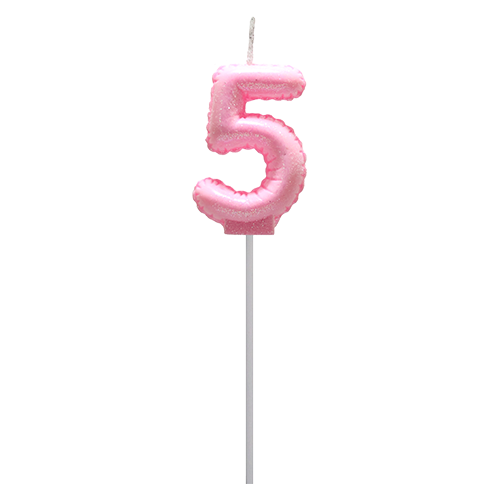 Vela Globo Gibre Pasteles Nº 5 Rosa