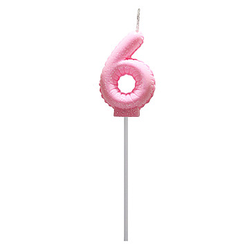 Vela Globo Gibre Pasteles Nº 6 Rosa - 1