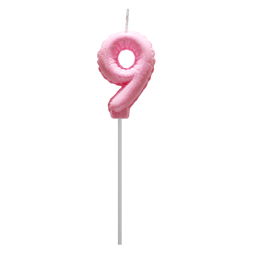 Vela Globo Gibre Pasteles Nº 9 Rosa