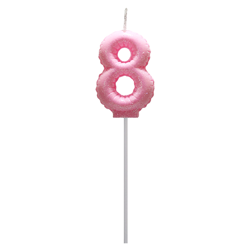 Vela Globo Gibre Pasteles Nº 8 Rosa