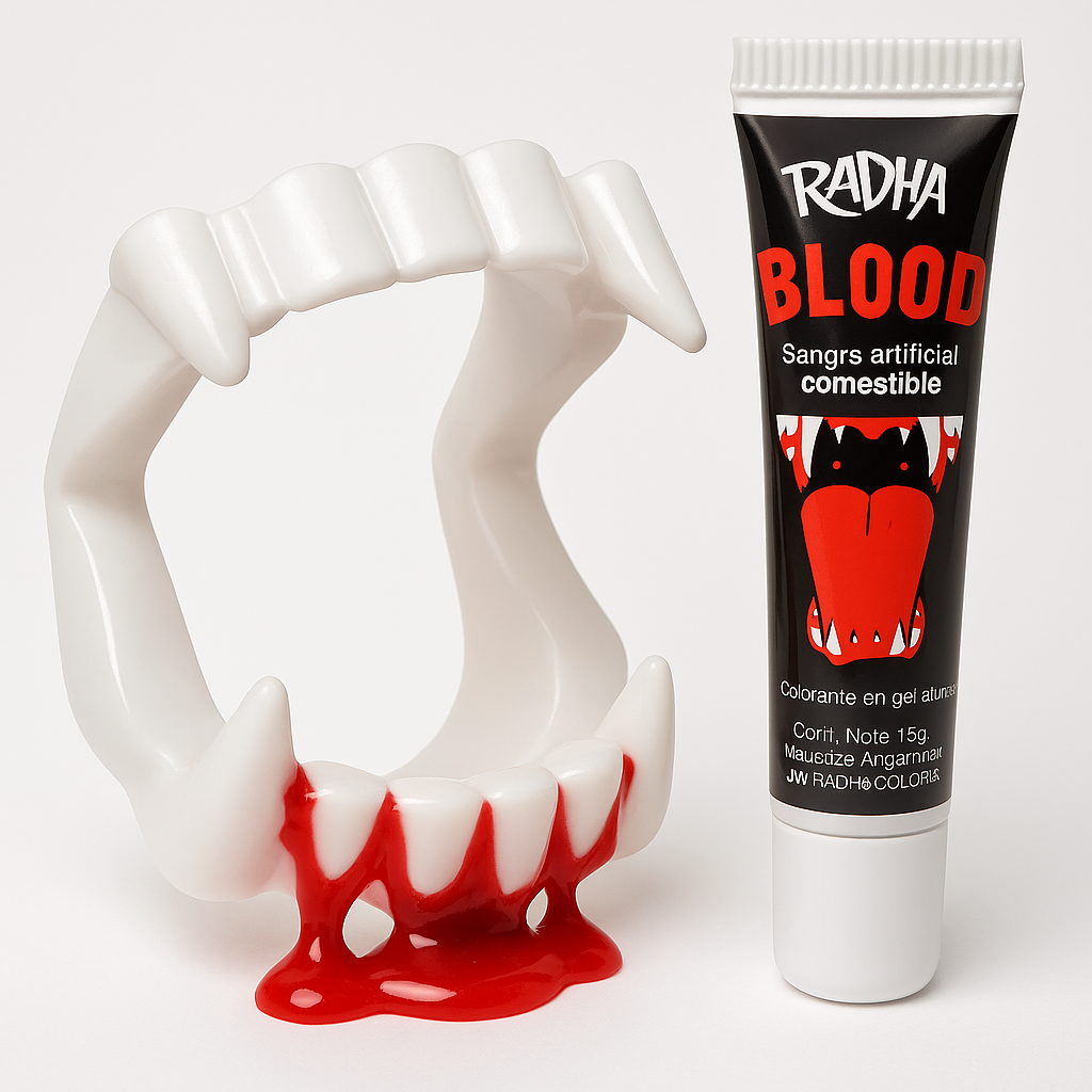 Dientes de Dracula con Sangre