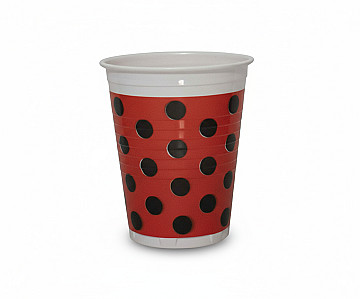 Vasos Rojos Con Lunares - 3