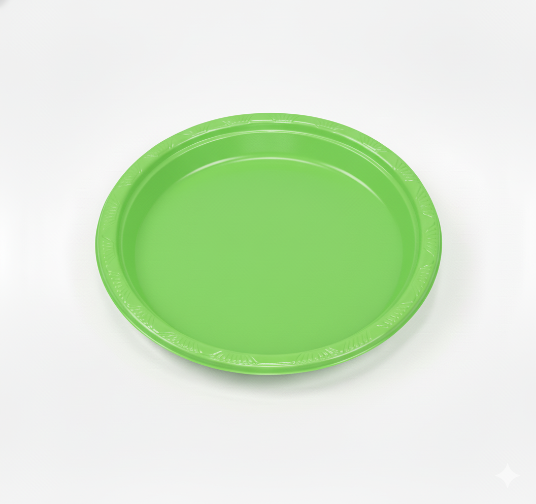 Plato Reutilizable 18 cm Verde Neon (Bulto x 18 Pack)