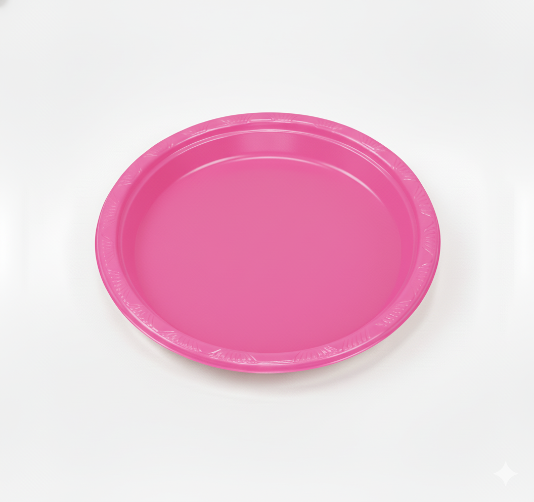 Plato Reutilizable 18 cm Rosa Neon (Bulto x 18 Pack)