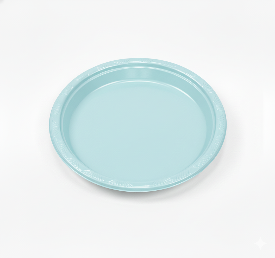 Plato Reutilizable 18 cm Celeste (Bulto x 18 Pack)