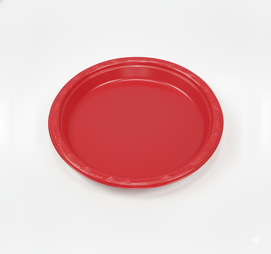 Plato Reutilizable 18 cm Rojo (Bulto x 18 Pack)