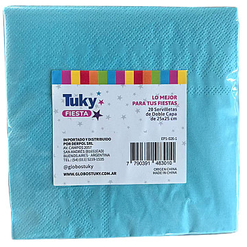 Servilleta 2 pliegos 25x25 cm Celeste - 2