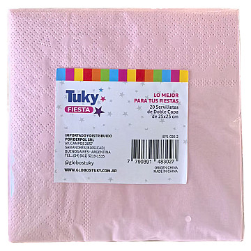 Servilleta 2 pliegos 25x25 cm Rosa - 2