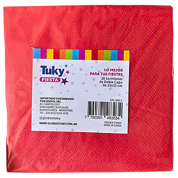 Servilleta 2 pliegos 25x25 cm Roja - 2