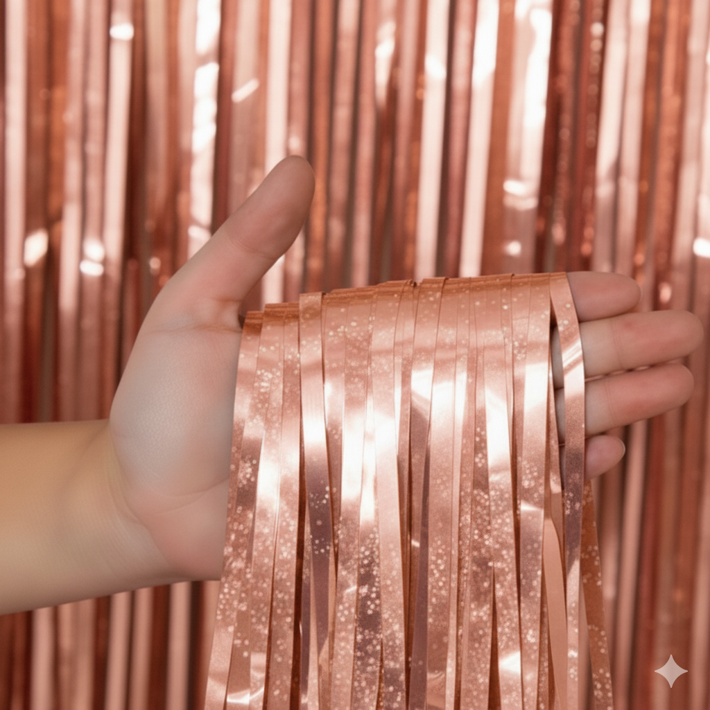 Cortina Holografica Rosa Gold