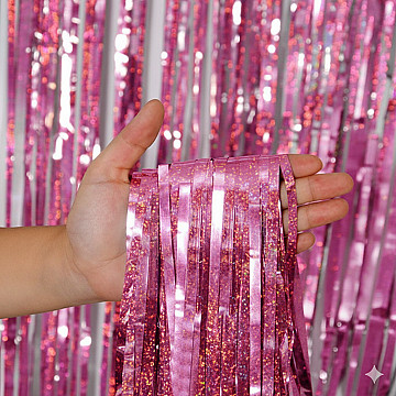 Cortina Holografica Rosa - 1