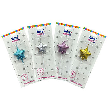 Vela Feliz Cumpleaños Estrella (Bulto x 24 Blister) - 1
