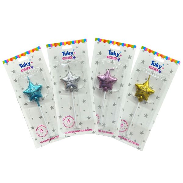 Vela Feliz Cumpleaños Estrella (Bulto x 24 Blister)