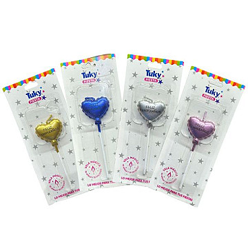 Vela Globo Corazon Feliz Cumple (Bulto x 24 Blister) - 1