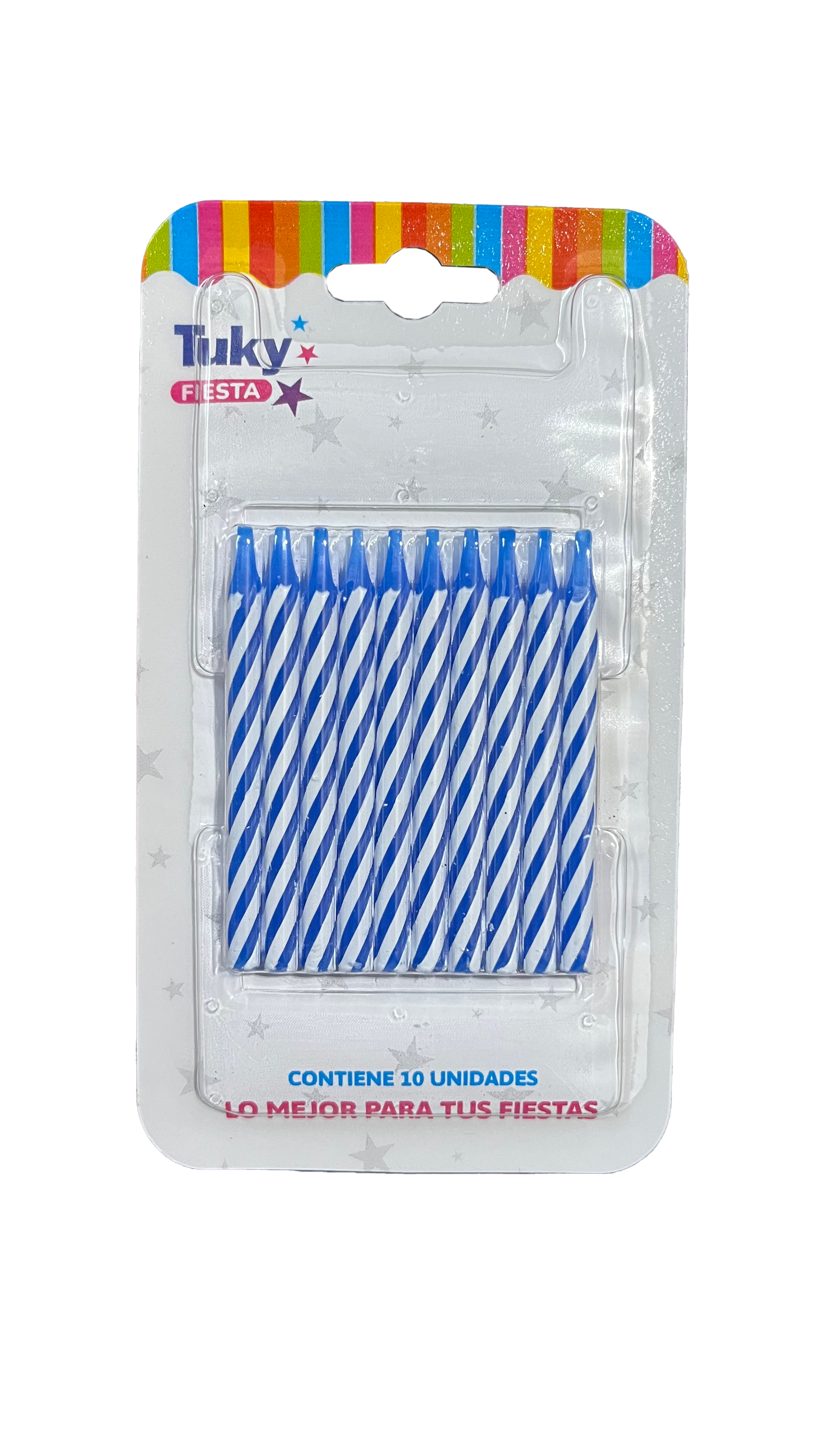 Vela Finita Torneada Celeste Tuky