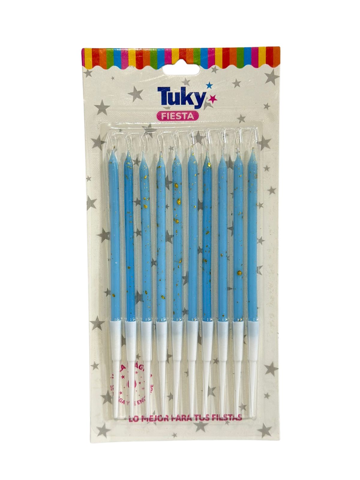 Vela Larga Finita Celeste (Bulto x 24 Blister)