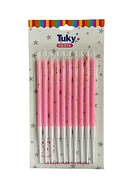 Vela Larga Finita Rosa (Bulto x 24 Blister) - 1