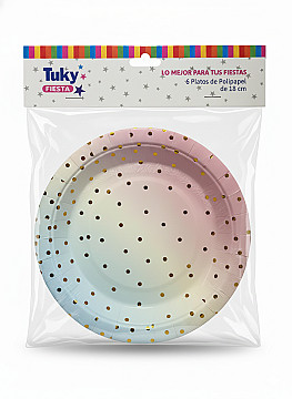 Platos 18 cm Polipapel Pastel (Bulto x 24 Pack) - 1