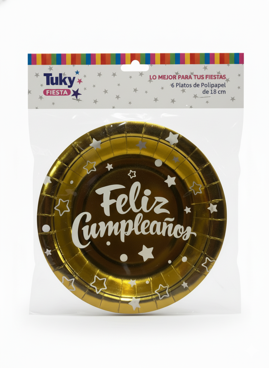 Platos 18 cm Polipapel Oro