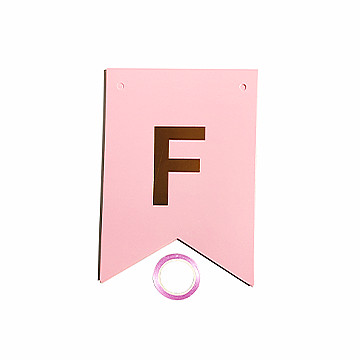 Banderin Feliz Cumpleaños Rosa con Oro - 2