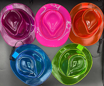 Sombrero Cowboy Vaquero Plastico con Luz Led - 4