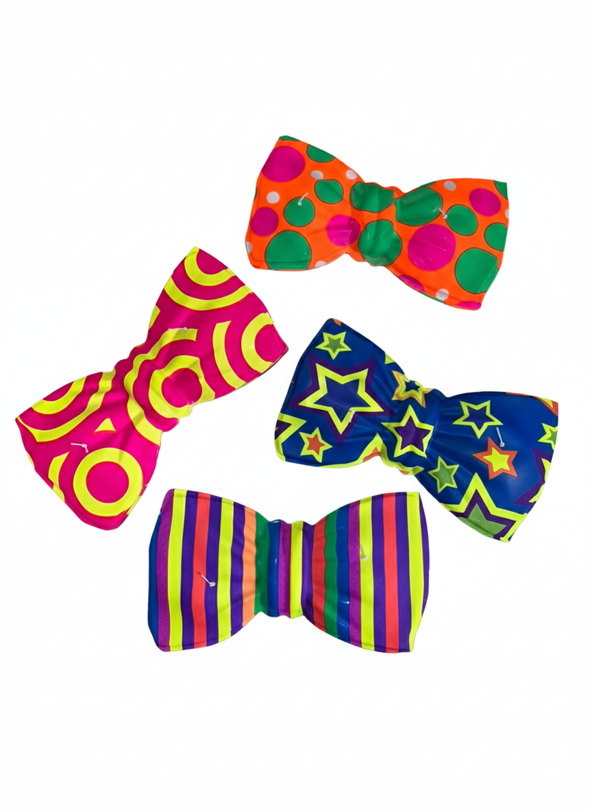 Moños Fluo Plastico Estampados