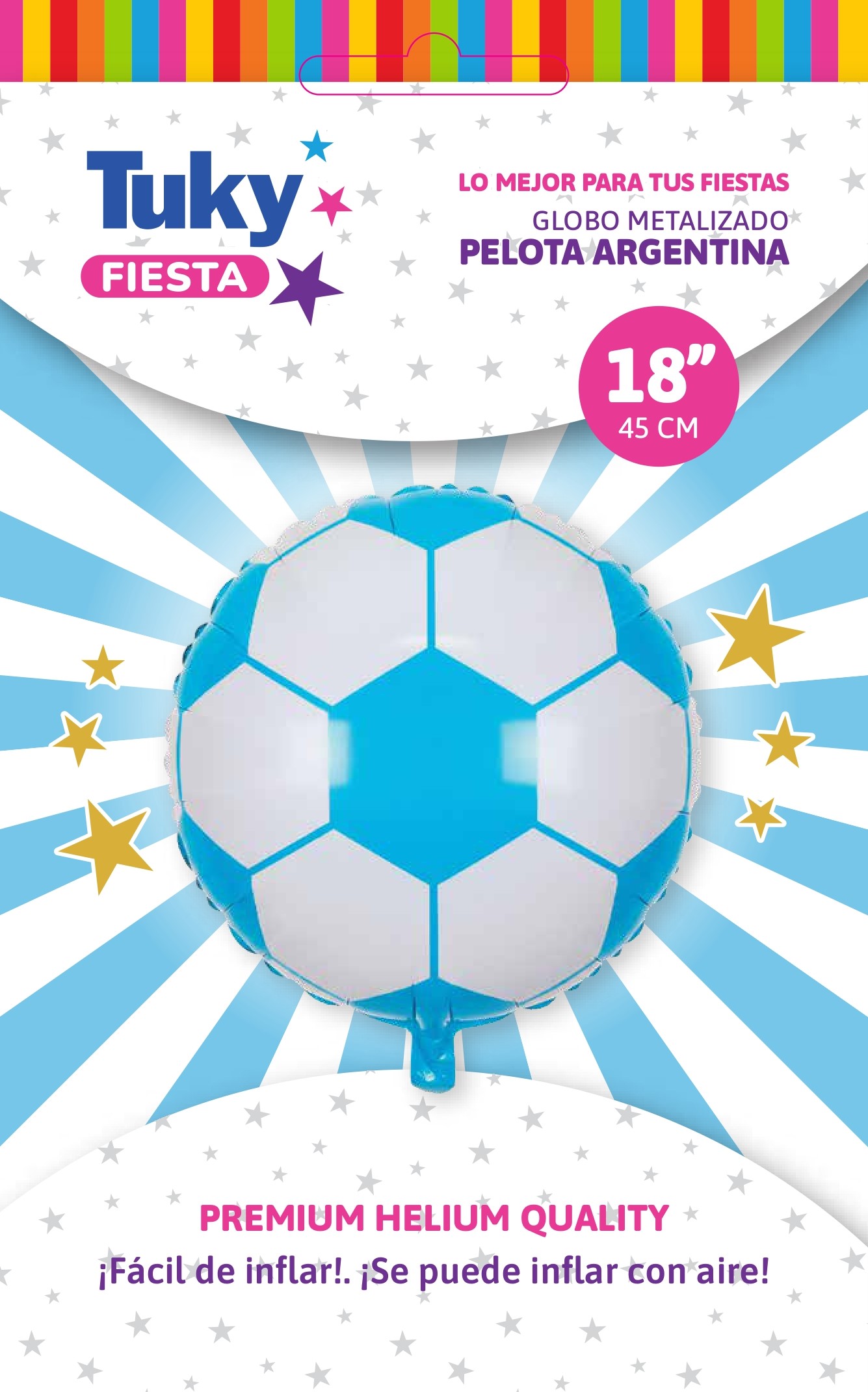 Globo Metalizado Pelota de Futbol 18"