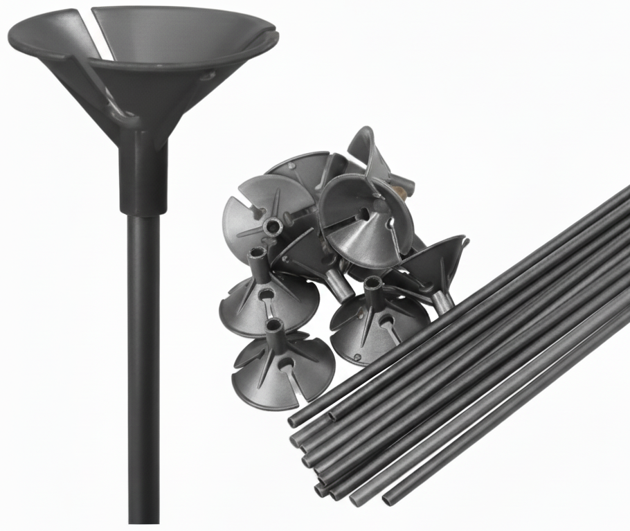 Palitos Porta Globos Plata (Bulto x 10 Pack)