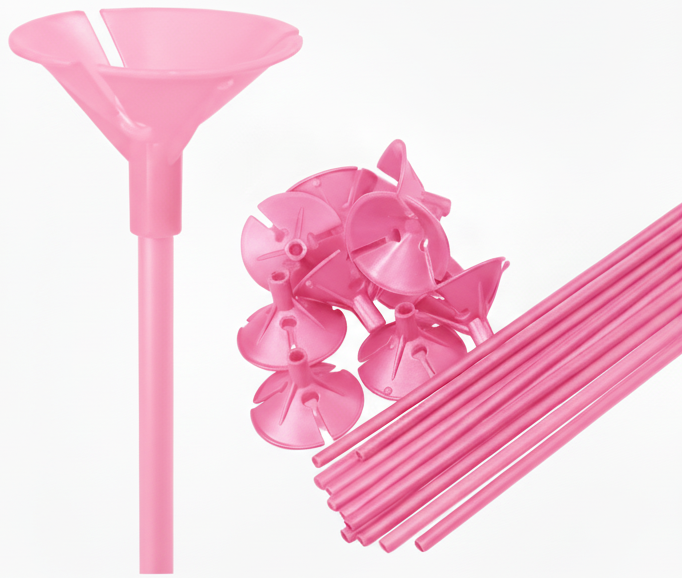 Palitos Porta Globos Rosa (Bulto x 10 Pack)
