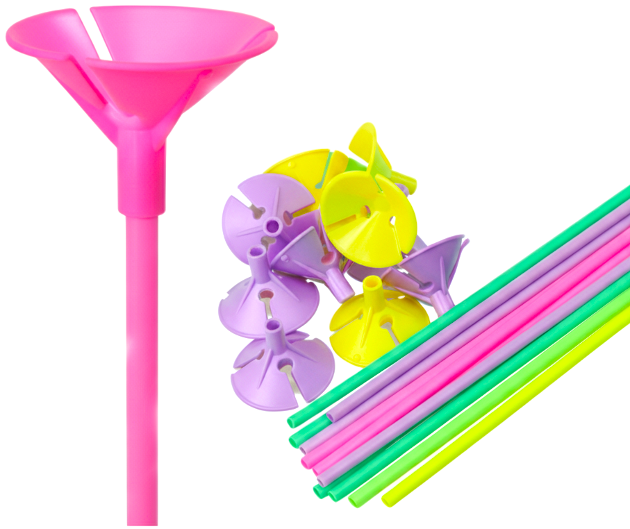 Palitos portaglobo multicolor Fluo (Bulto x 10 Pack)