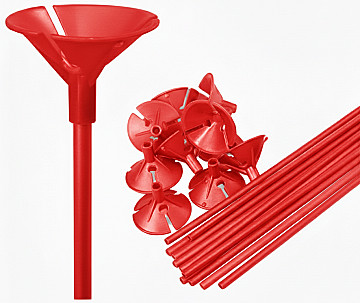 Palitos Porta Globos Rojo (Bulto x 10 Pack) - 1