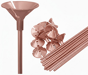 Palitos Porta Globos Rosa Gold (Bulto x 10 Pack) - 1