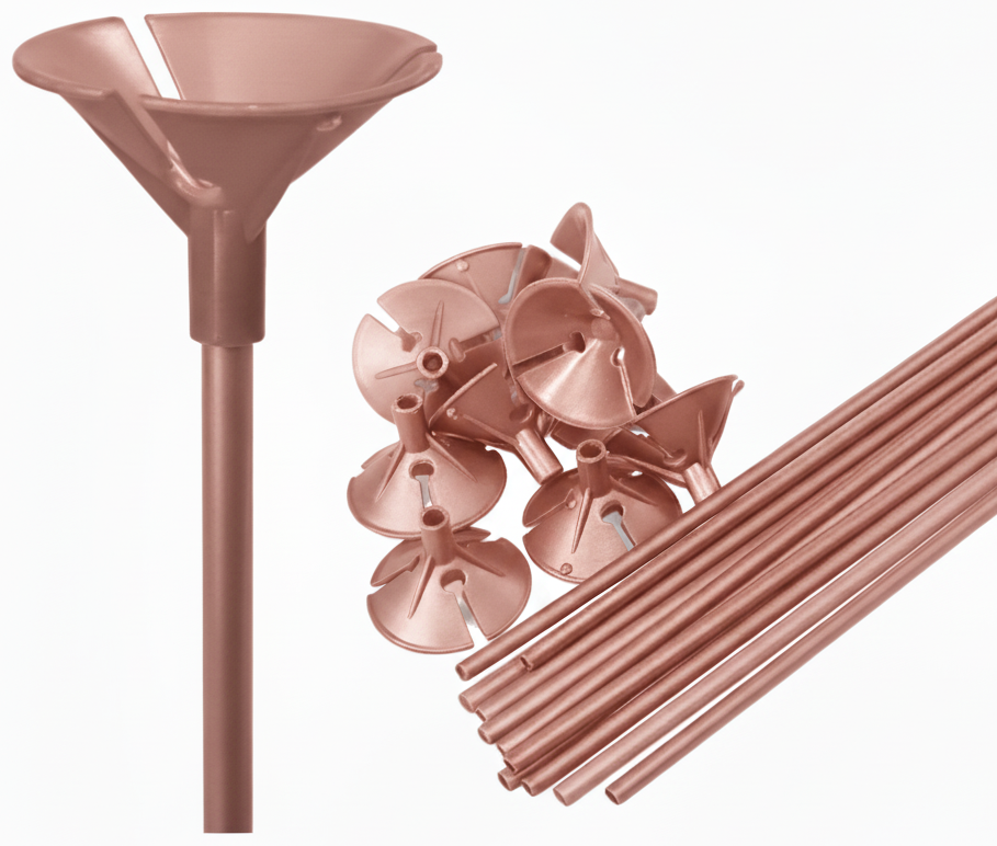 Palitos Porta Globos Rosa Gold (Bulto x 10 Pack)