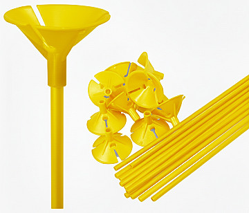 Palitos Porta Globos Amarillos (Bulto x 10 Pack) - 1