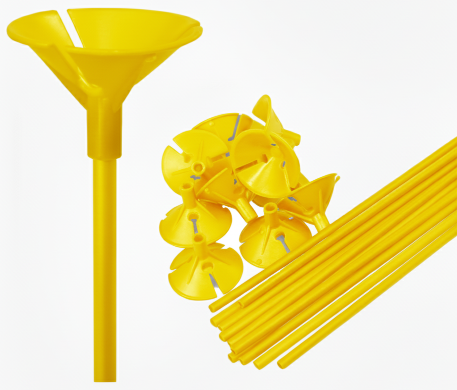 Palitos Porta Globos Amarillos (Bulto x 10 Pack)