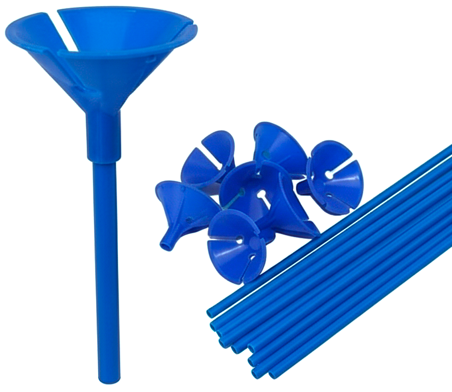 Palitos Porta Globos Azul (Bulto x 10 Pack)