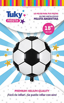 Globo Metalizado Pelota de Futbol 18" - 2