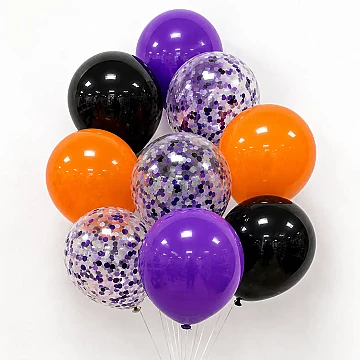 Set Globos Latex mas confeti Halloween - 1